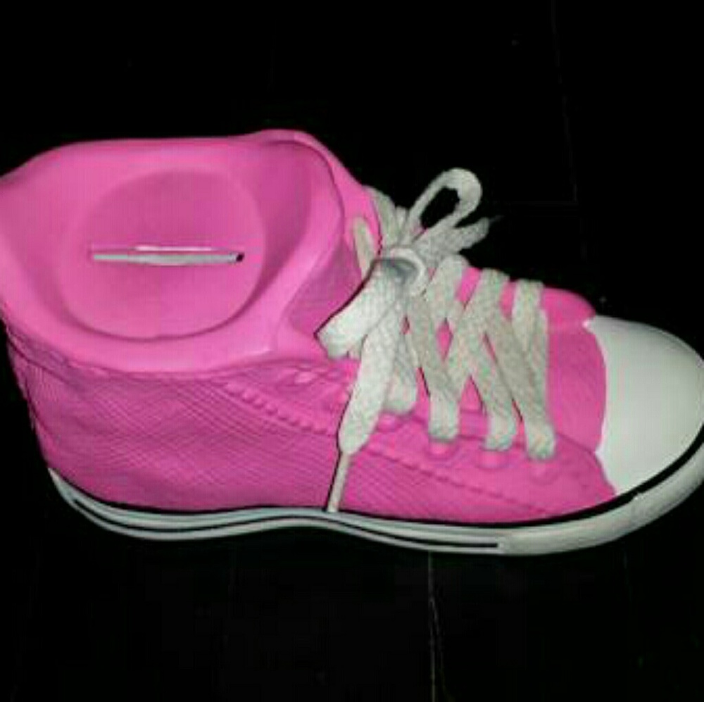 Pink High Top Piggy Bank